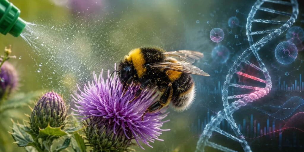 Low-Dose Pesticide Exposure Disrupts Bumblebee Reproductive Genes